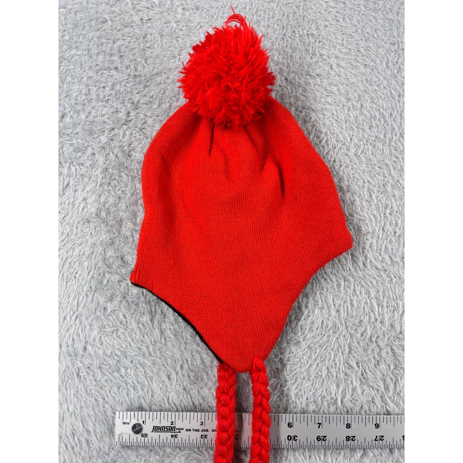 Logo 7 Ignite Beanie Hat Adult One Size Red Logo Acrylic Ear Flaps Pom Adjustable Unisex Outdoors Winter Ski 90s Theme Mens Womens Size ONE SIZE - 6 Thumbnail