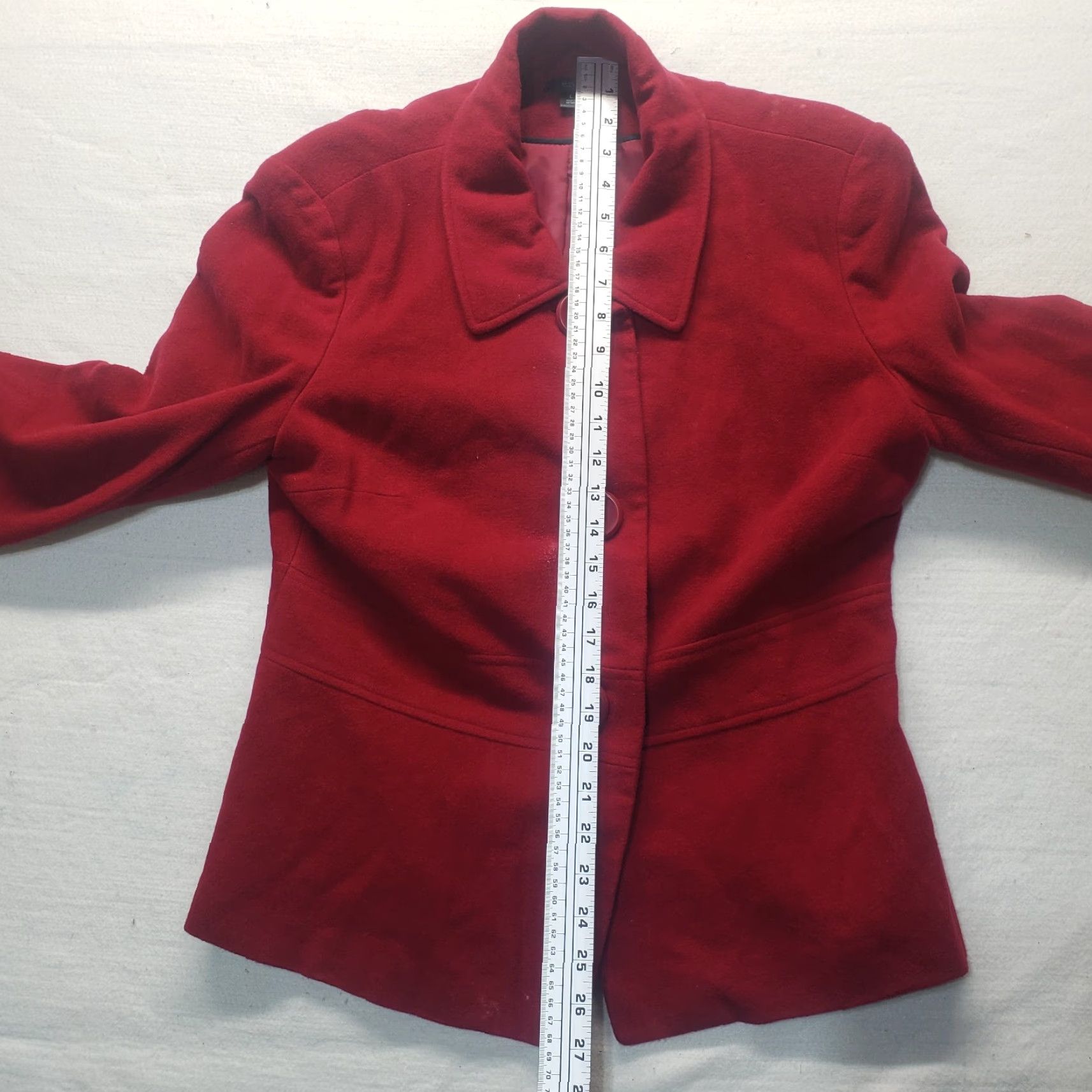 Vintage VINTAGE East 5th Hour Jacket Womens L Red Short Dress Jacket Button Up Wool Long Sleeve Size L / US 10 / IT 46 - 6 Thumbnail