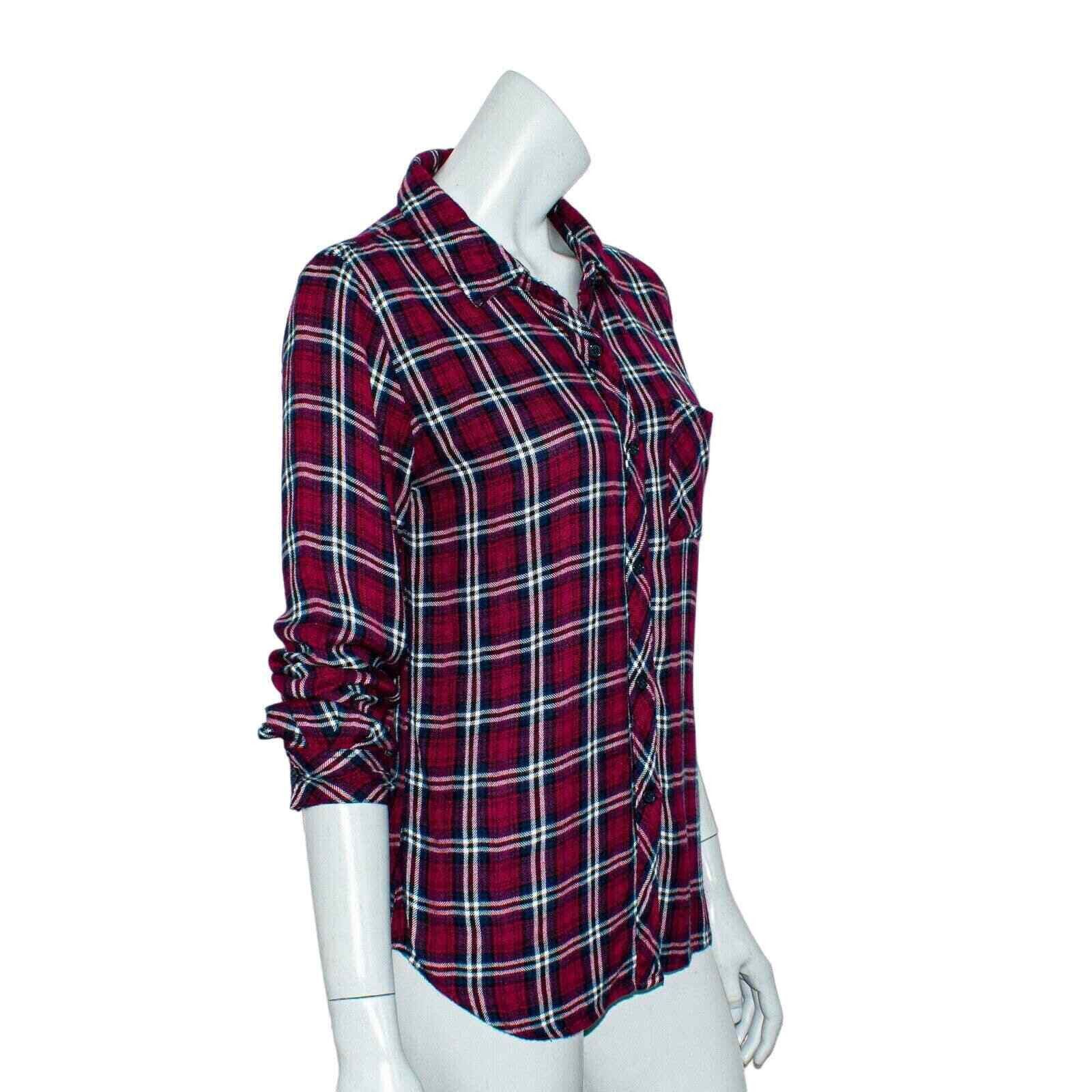 Rails Rails Hunter Flannel Shirt Burgundy Red Plaid Rayon Small Size S / US 4 / IT 40 - 3 Thumbnail