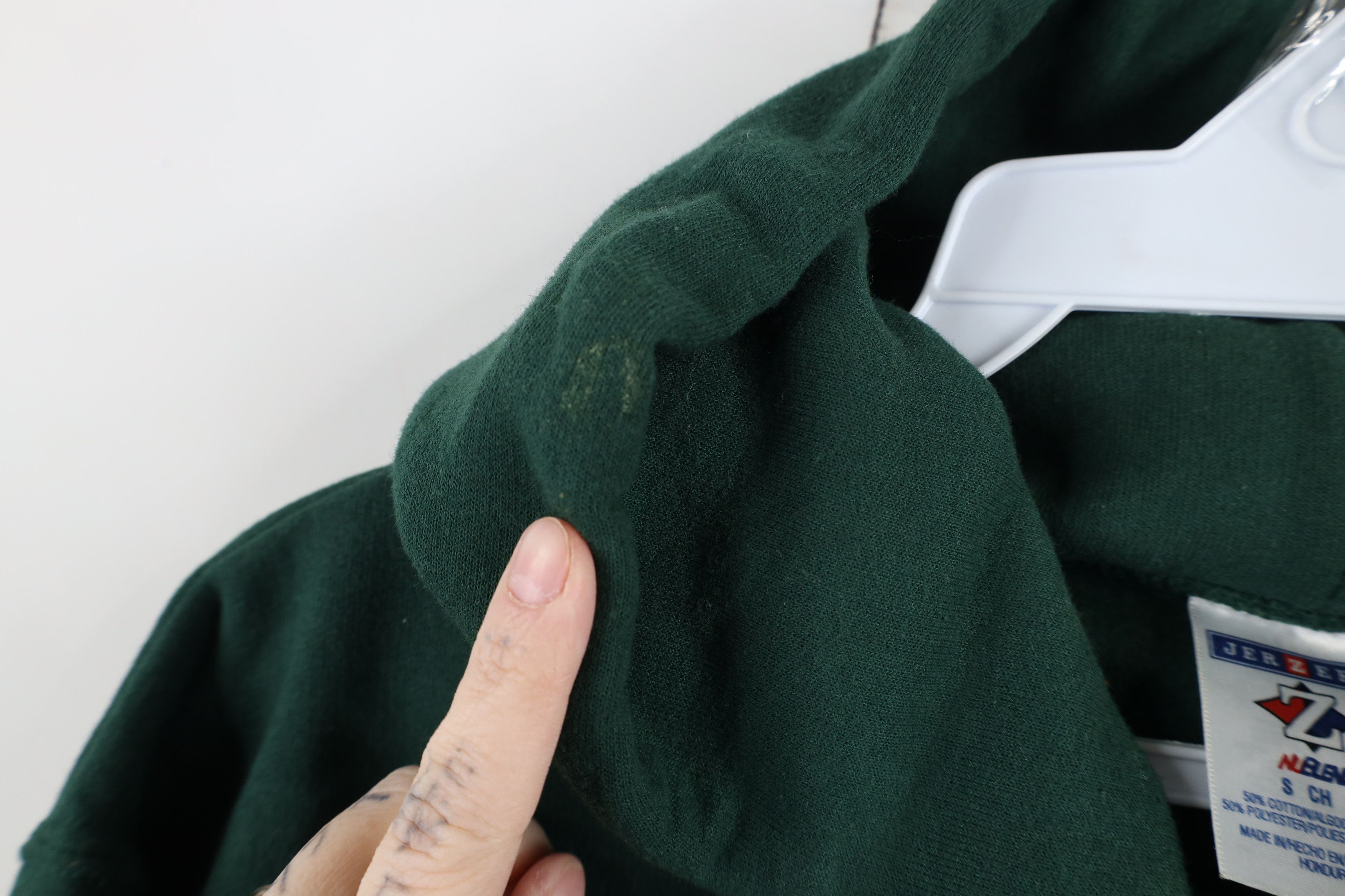 Vintage Vintage 90s Streetwear Blank Hoodie Sweatshirt Hunter Green Size US S / EU 44-46 / 1 - 5 Thumbnail