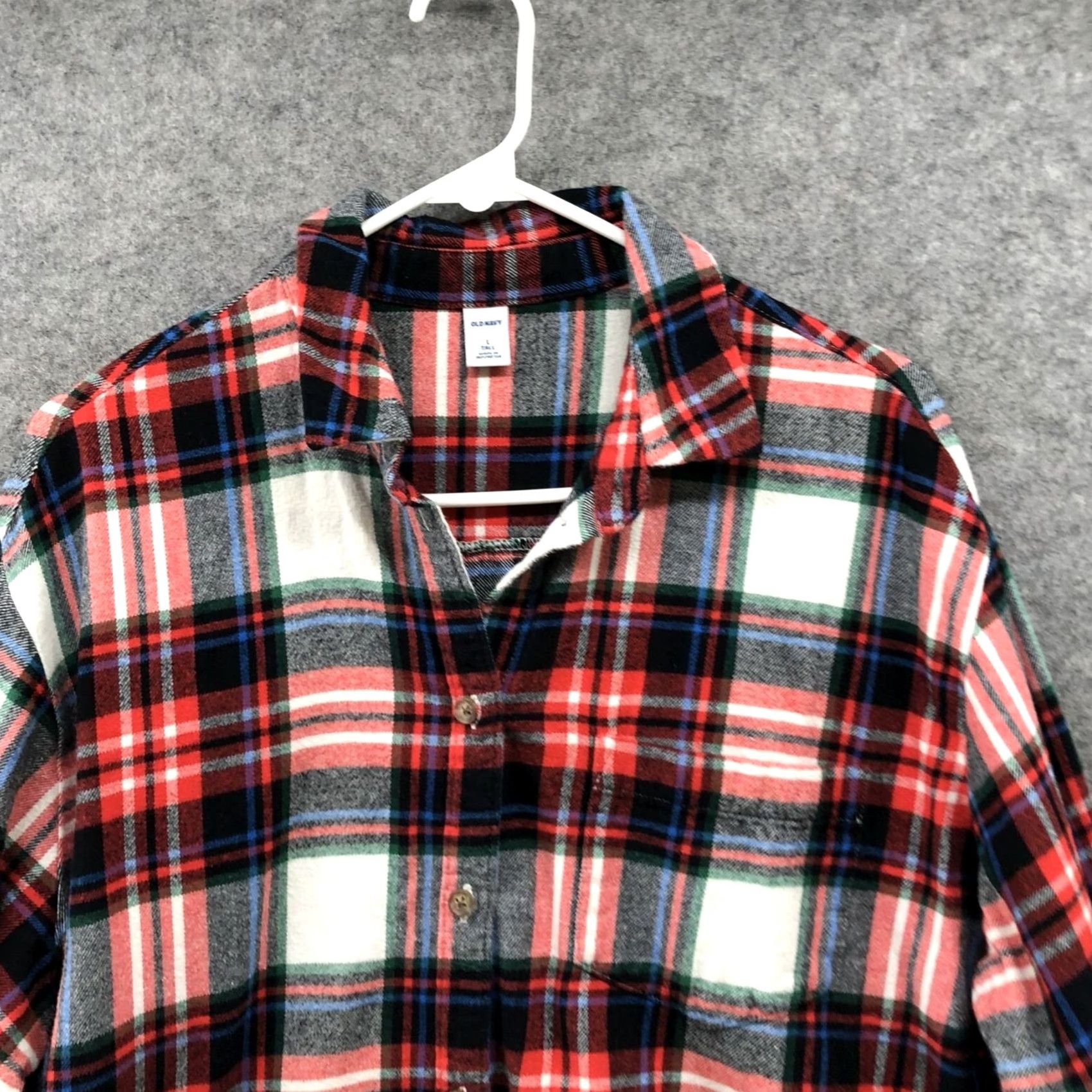 Old Navy VINTAGE Old Navy Boyfriend Flannel Shirt Womens LT Red Holiday Plaid Relaxed Shirt Ladies LT Red Holiday Plaid Relaxed Size L / US 10 / IT 46 - 3 Thumbnail