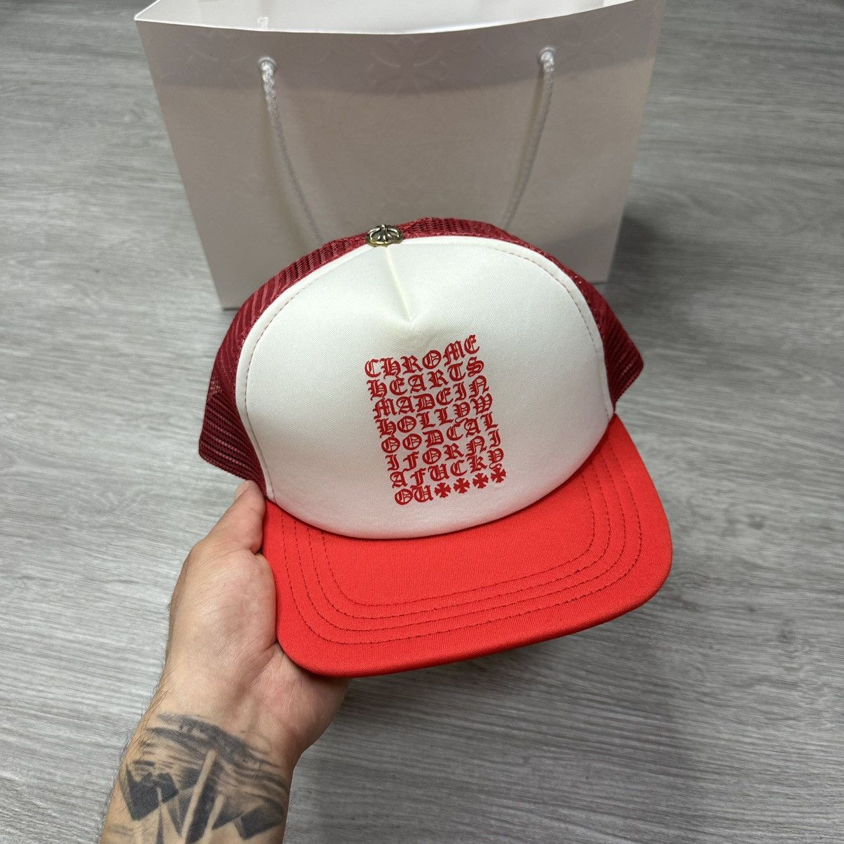Chrome Hearts Chrome Hearts Trucker Hat Eye Chart Red Size ONE SIZE - 1 Thumbnail