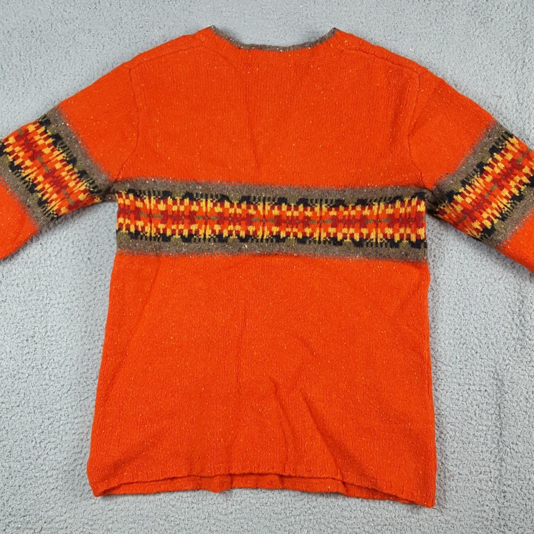 Eddie Bauer VINTAGE Eddie Bauer 100% Lambs Wool Aztec V-Neck Women's Size S Knit Pullover Sweater Orange Knit Pullover 90s Southwestern Womens Size S / US 4 / IT 40 - 4 Thumbnail