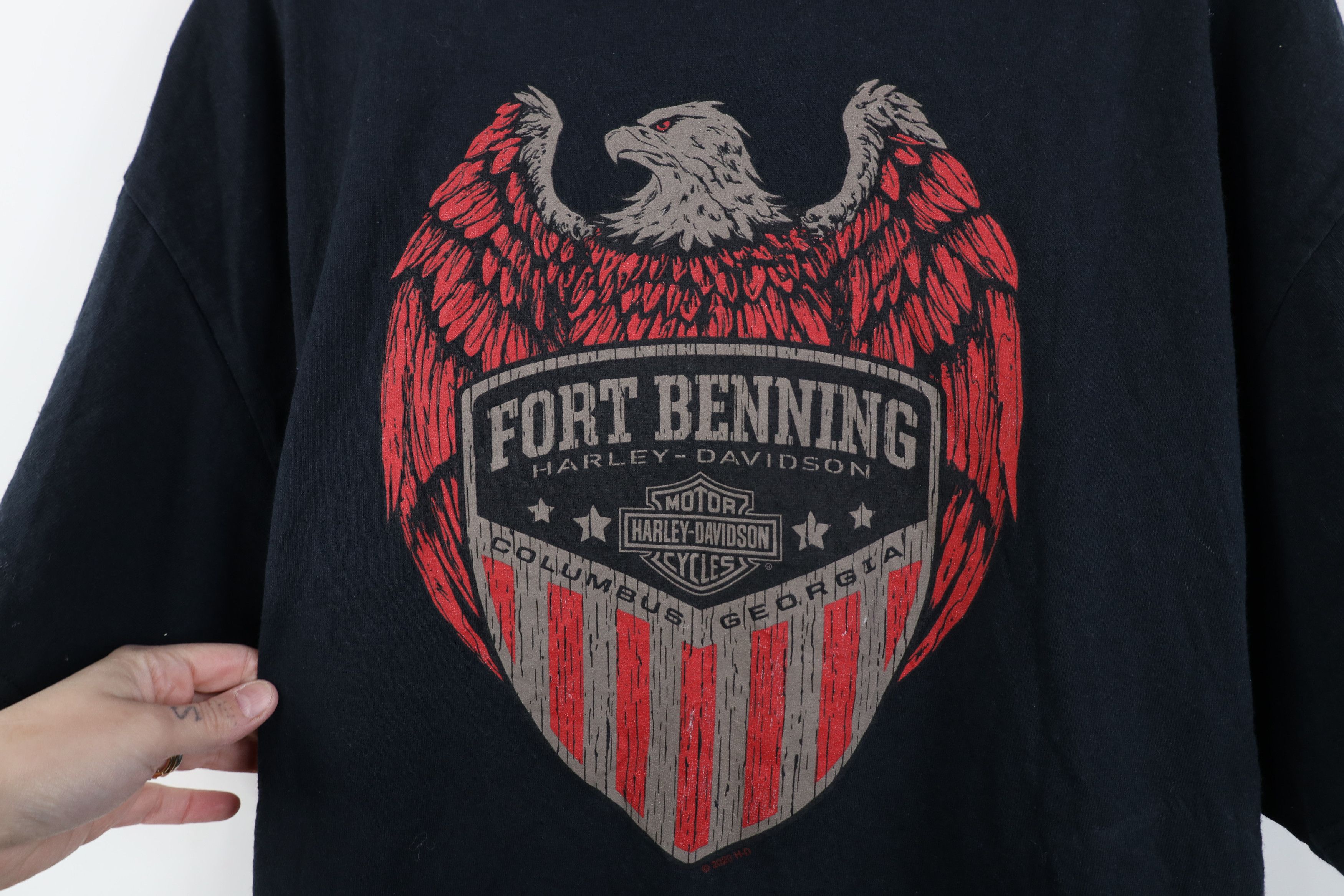 Harley Davidson Harley Davidson Spell Out Fort Benning Eagle T-Shirt Black Size US L / EU 52-54 / 3 - 12 Thumbnail