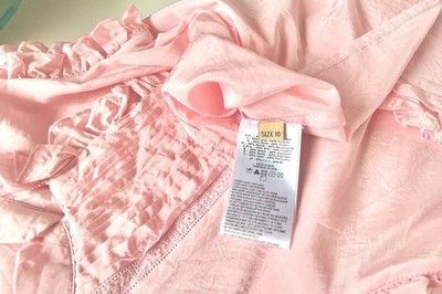 John Galliano John GALLIANO Designer Girls Pink Frill Silk / Cotton Blouse Size S / US 4 / IT 40 - 2 Thumbnail