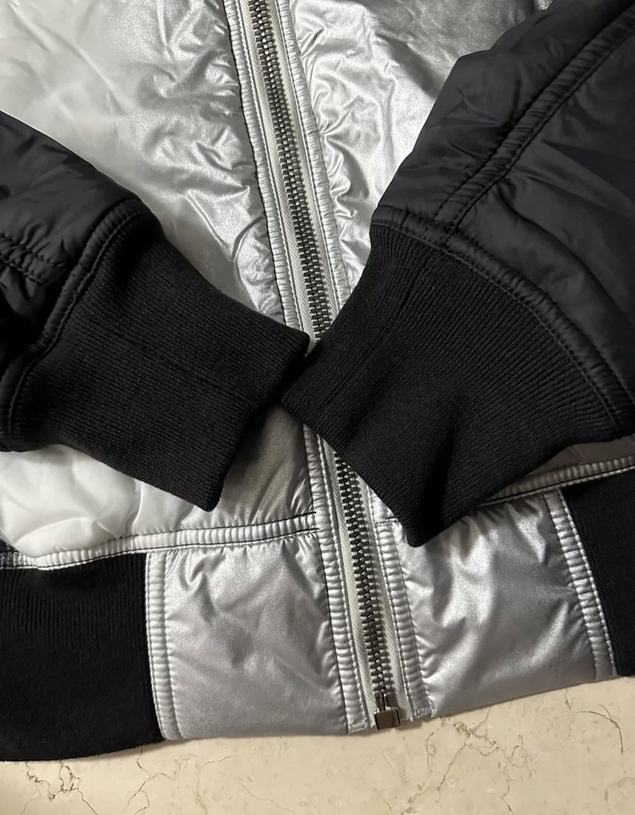 Rick Owens Rick Owen RO Black Silver Down Collar Zipper Jacket Size US L / EU 52-54 / 3 - 5 Thumbnail