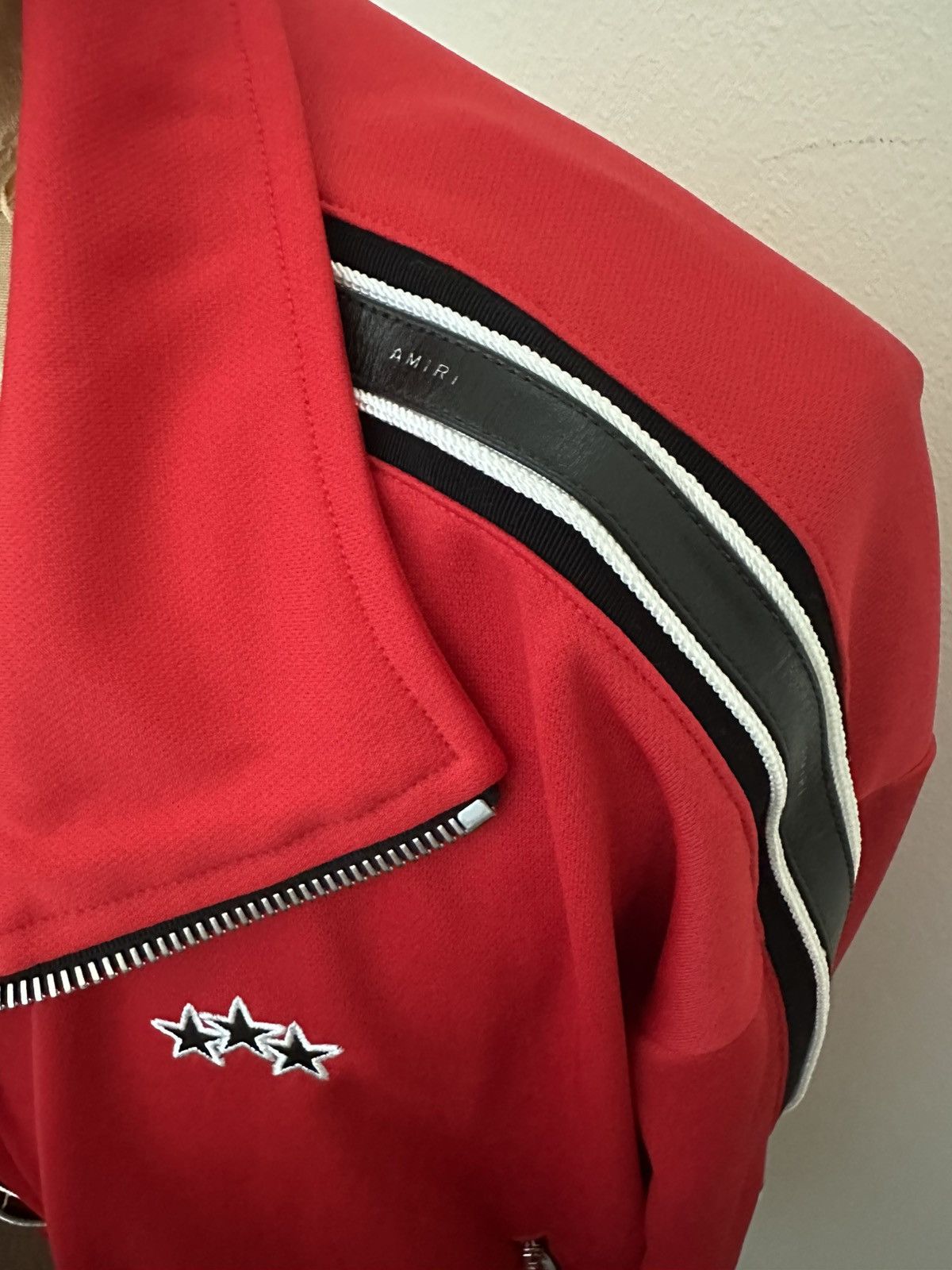 Amiri Amiri leather trim red track jacket size small Size US S / EU 44-46 / 1 - 3 Thumbnail