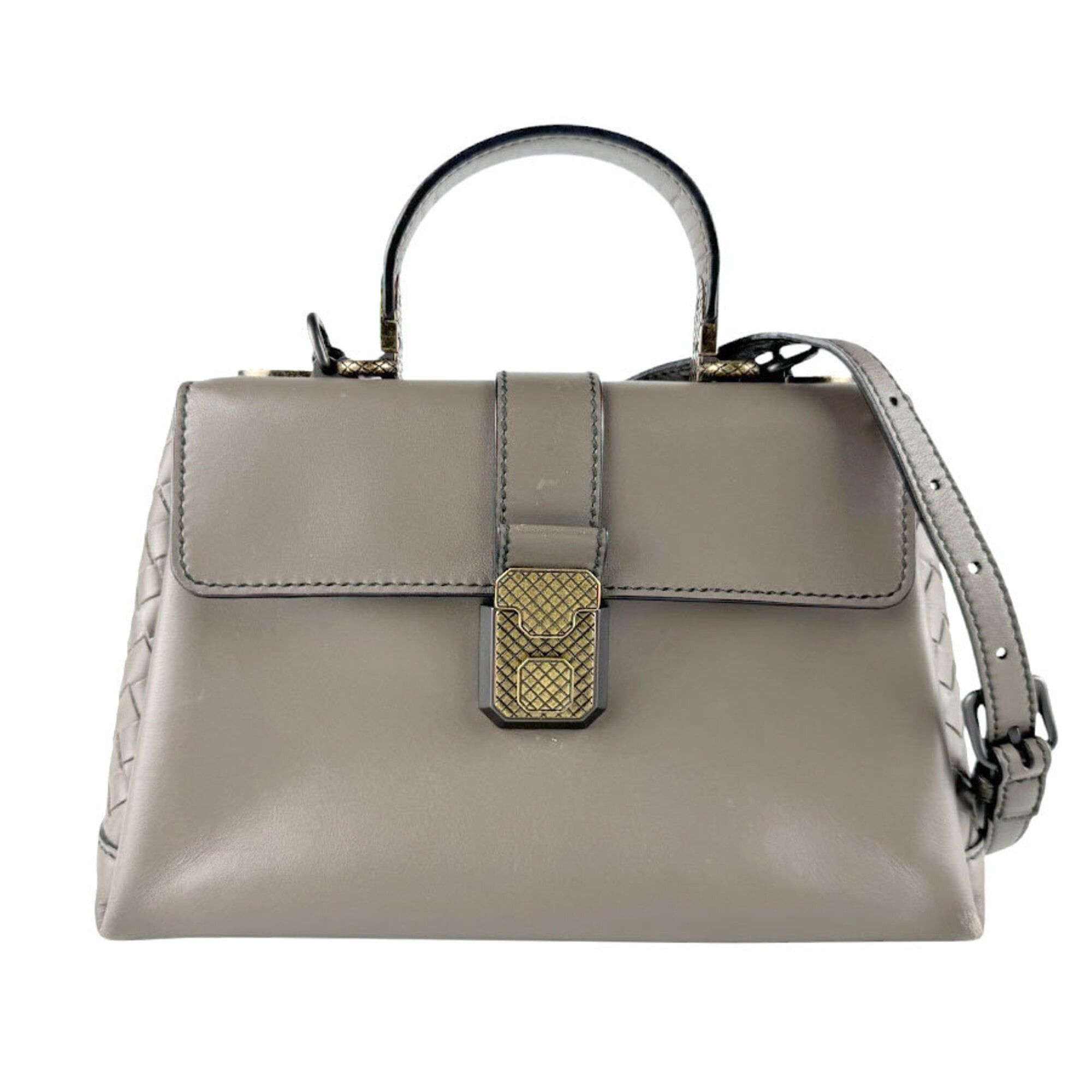 Bottega Veneta Bottega Veneta handbag/shoulder bag, Intrecciato, Small Piazza, leather, greige, women's, z9356 Size ONE SIZE - 1 Thumbnail