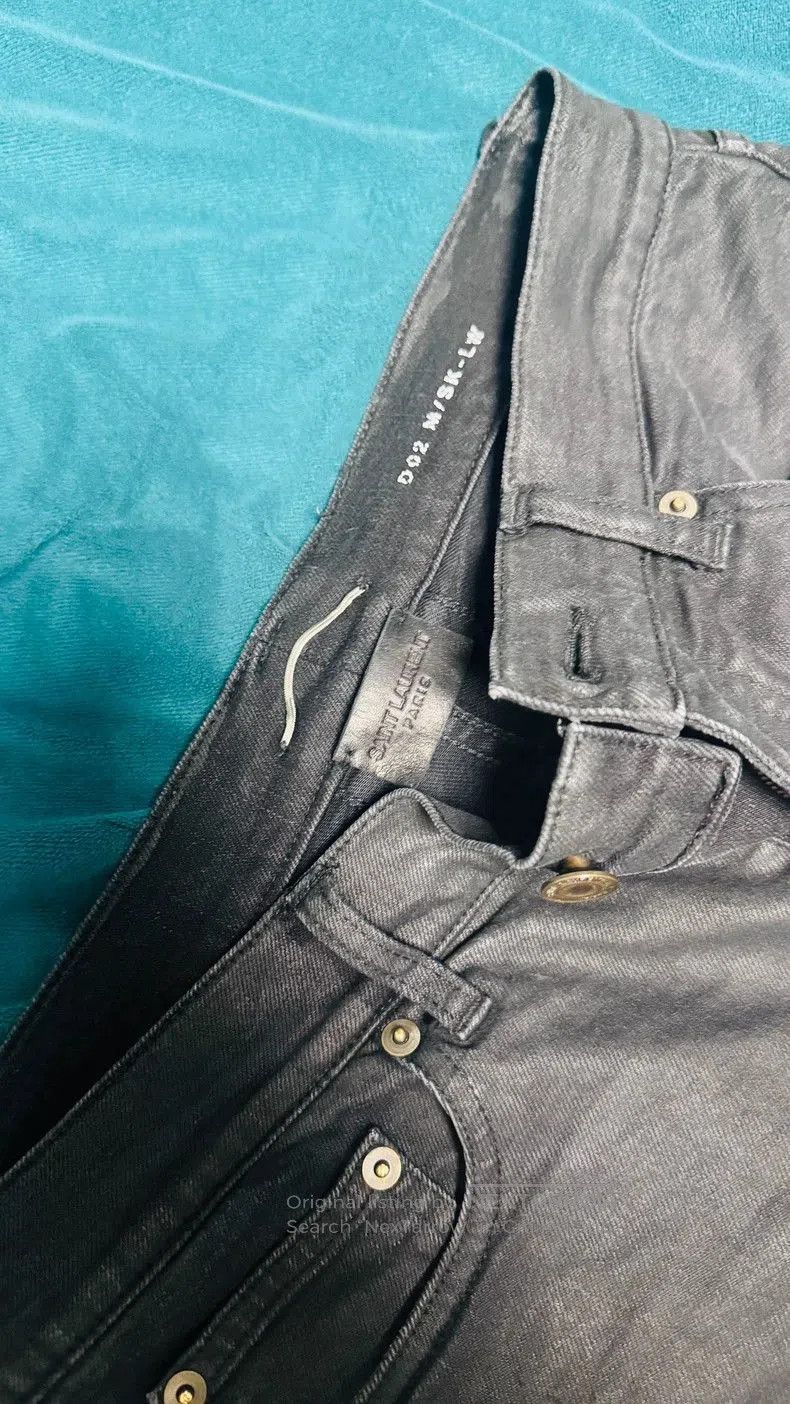Saint Laurent Paris YSL SLP Waxed Denim Jeans. Size US 31 - 2 Thumbnail