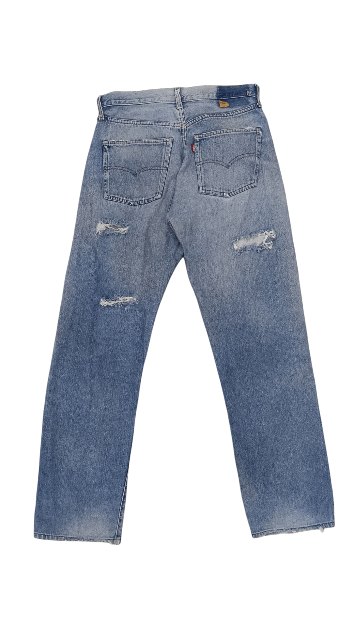 Levi's 90s Levis Selvedge Denim USA 555 Big E Distressed (S302) Size US 30 / EU 46 - 2 Thumbnail