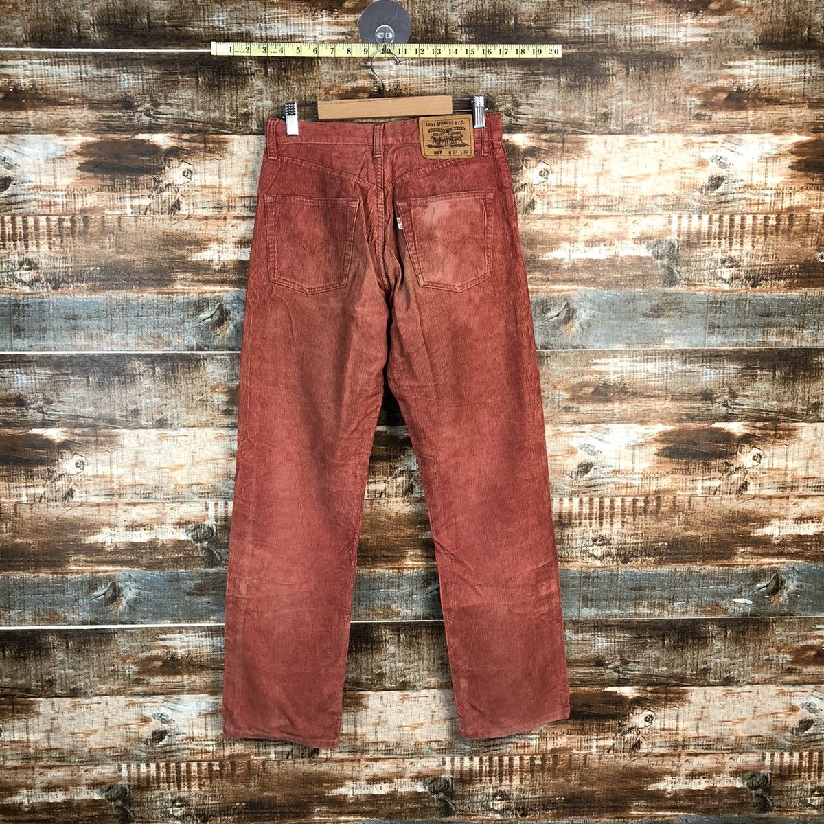 Levi's DL Levis 557 Red Corduroy vintage Pants #C101 Size US 27 - 11 Thumbnail