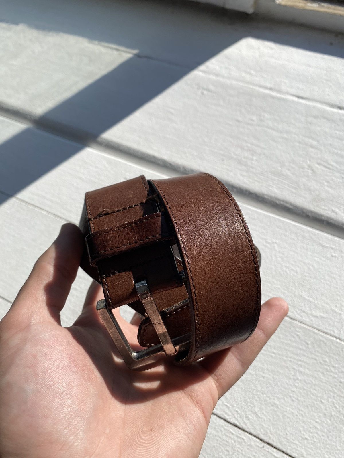 Diesel × Vintage 90s Diesel Black Leather Avant Garde Gothic Minimalism Belt Size ONE SIZE - 12 Thumbnail
