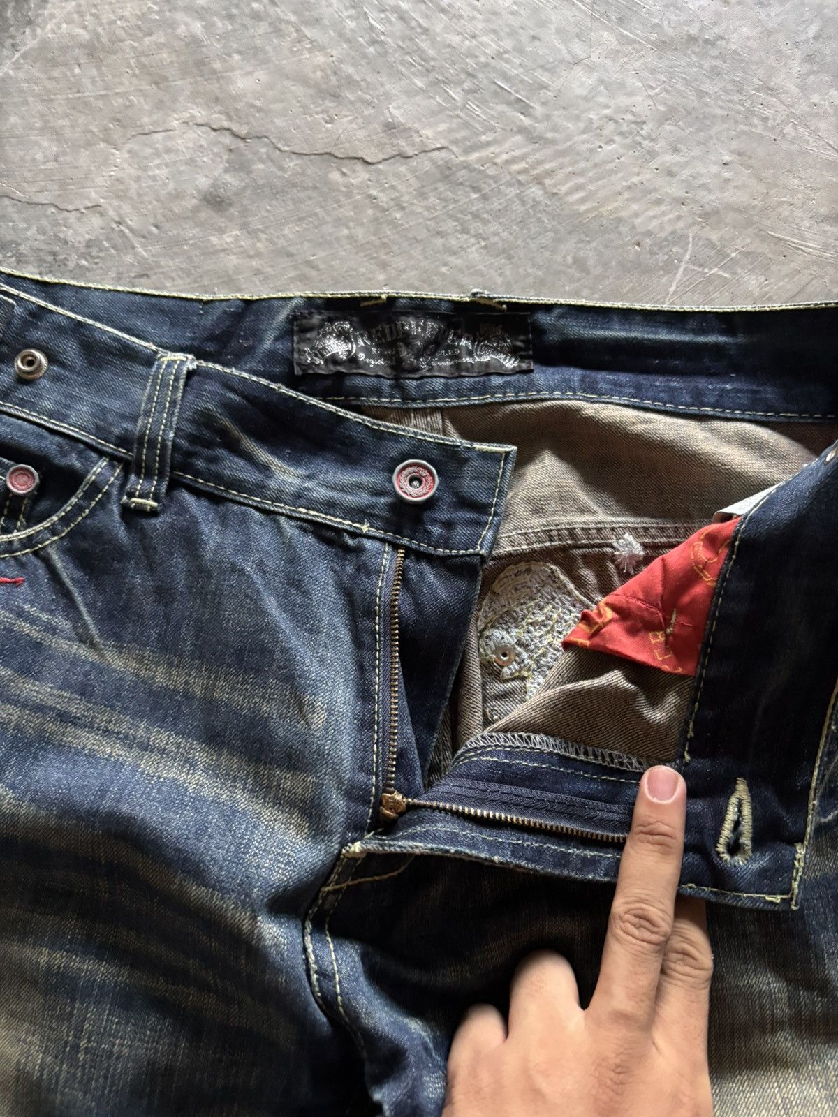 If Six Was Nine FLARE RED PEPPER WING POCKET RUSTY MUDMAX JAPANESE DENIM Size US 36 / EU 52 - 4 Thumbnail