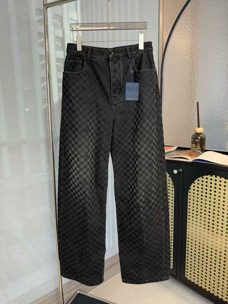 Louis Vuitton Louis Vuitton SS25 Checkerboard Flocked Jeans Size US 27 - 1 Thumbnail