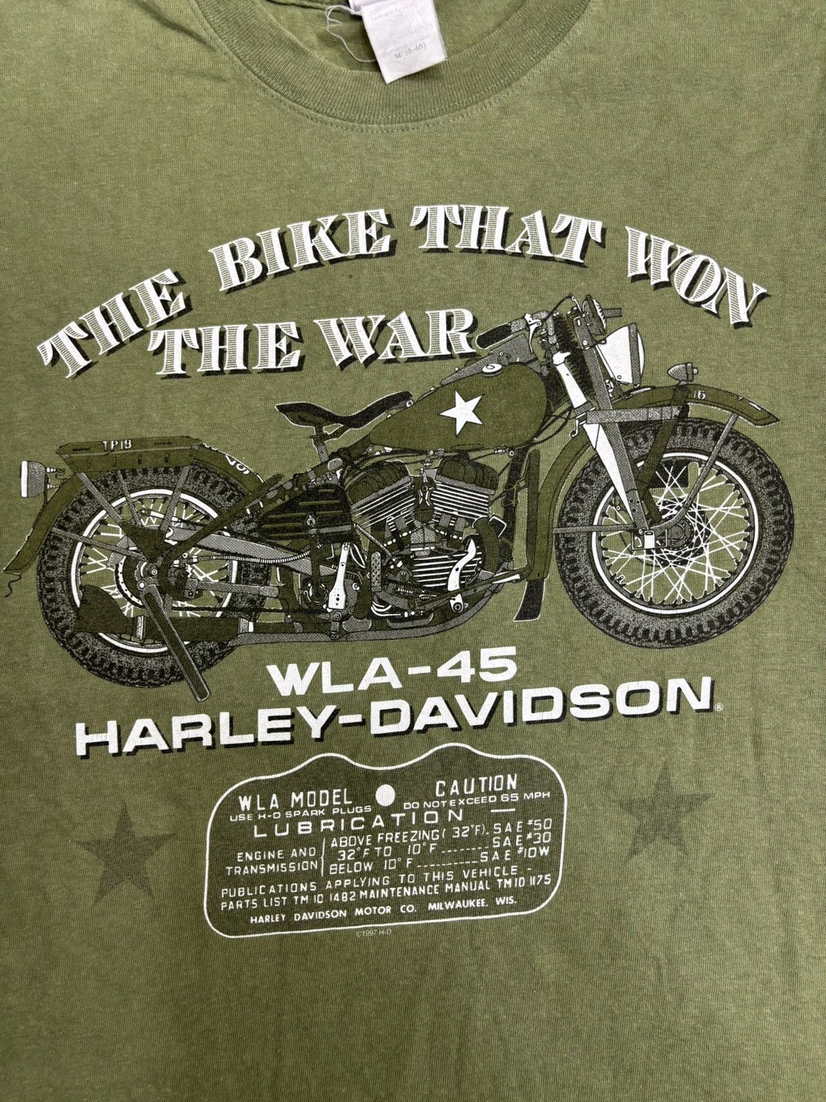 Harley Davidson 💥Vintage💥90s Harley Davidson War WLA-45 Bike Shirt F575 Size US M / EU 48-50 / 2 - 5 Thumbnail
