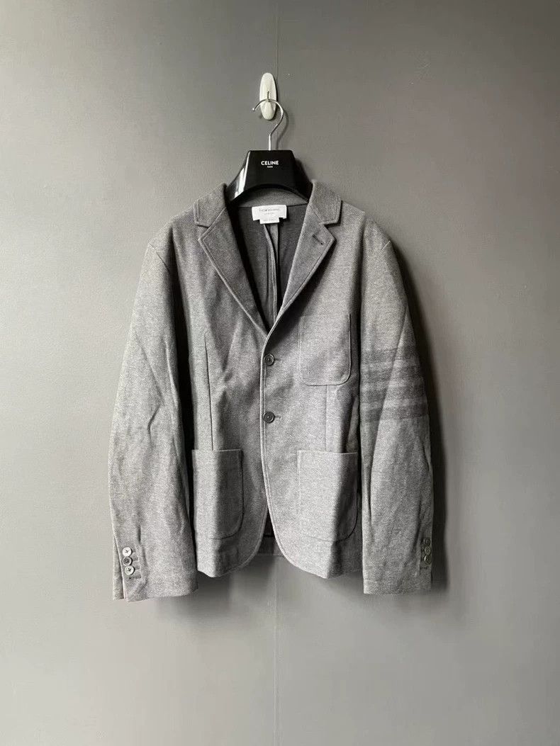 Thom Browne Thom Browne size1 Gray suit with a white collar Size 38L - 1 Thumbnail