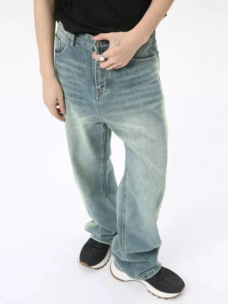Japanese Brand Retro loose straight leg high street jeans Size US 32 / EU 48 - 3 Thumbnail