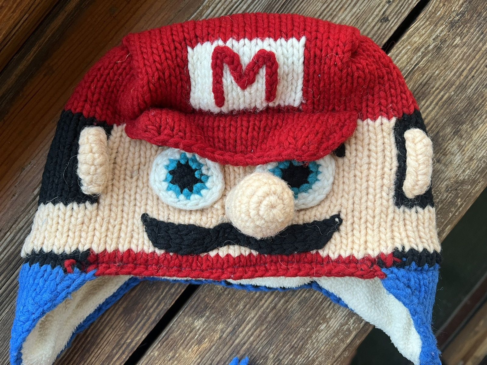 Hat Club Vintage Y2K Super Mario 90s handmade Knit Beanie Hat Cosplay Size ONE SIZE - 4 Thumbnail