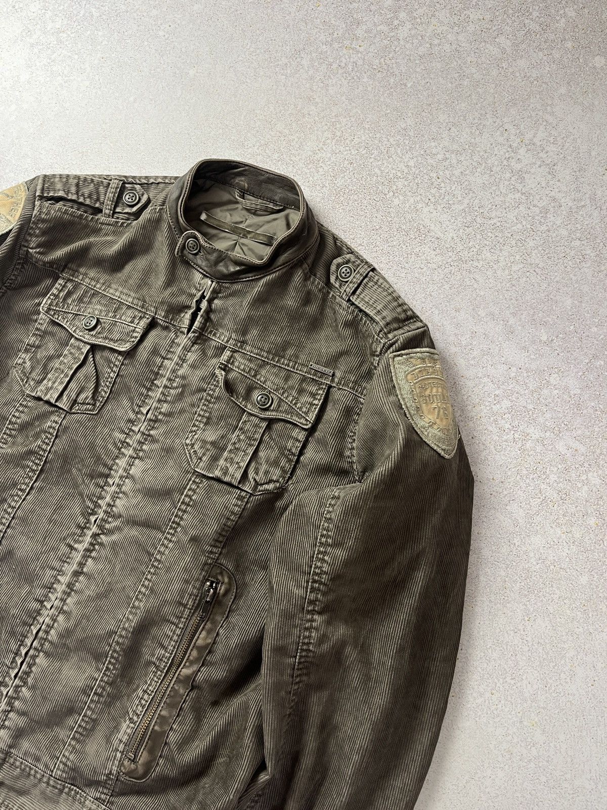 Diesel Vintage Diesel Racing Motorcycle Corduroy Jacket Cafe Racer Size US XL / EU 56 / 4 - 2 Thumbnail