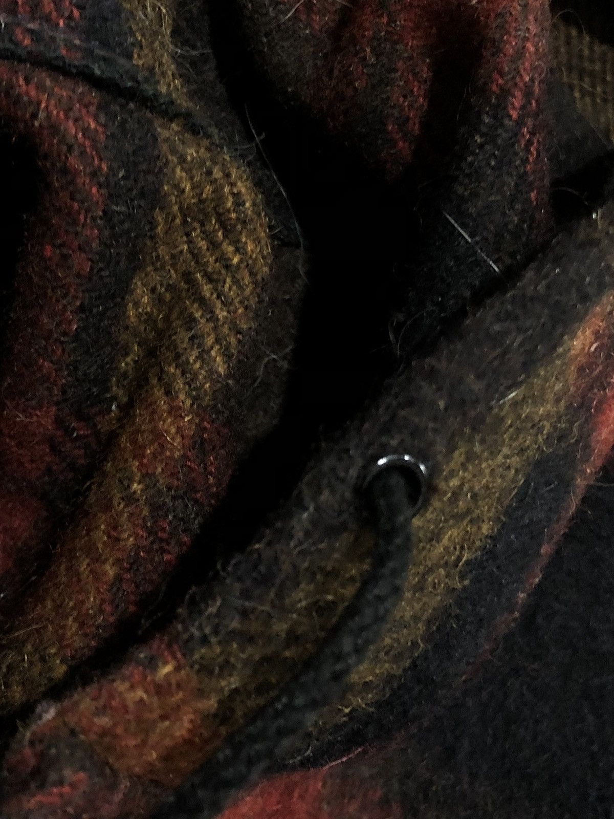 Vintage Vtg 70s Wool Hooded Plaid Poncho Size ONE SIZE - 6 Thumbnail