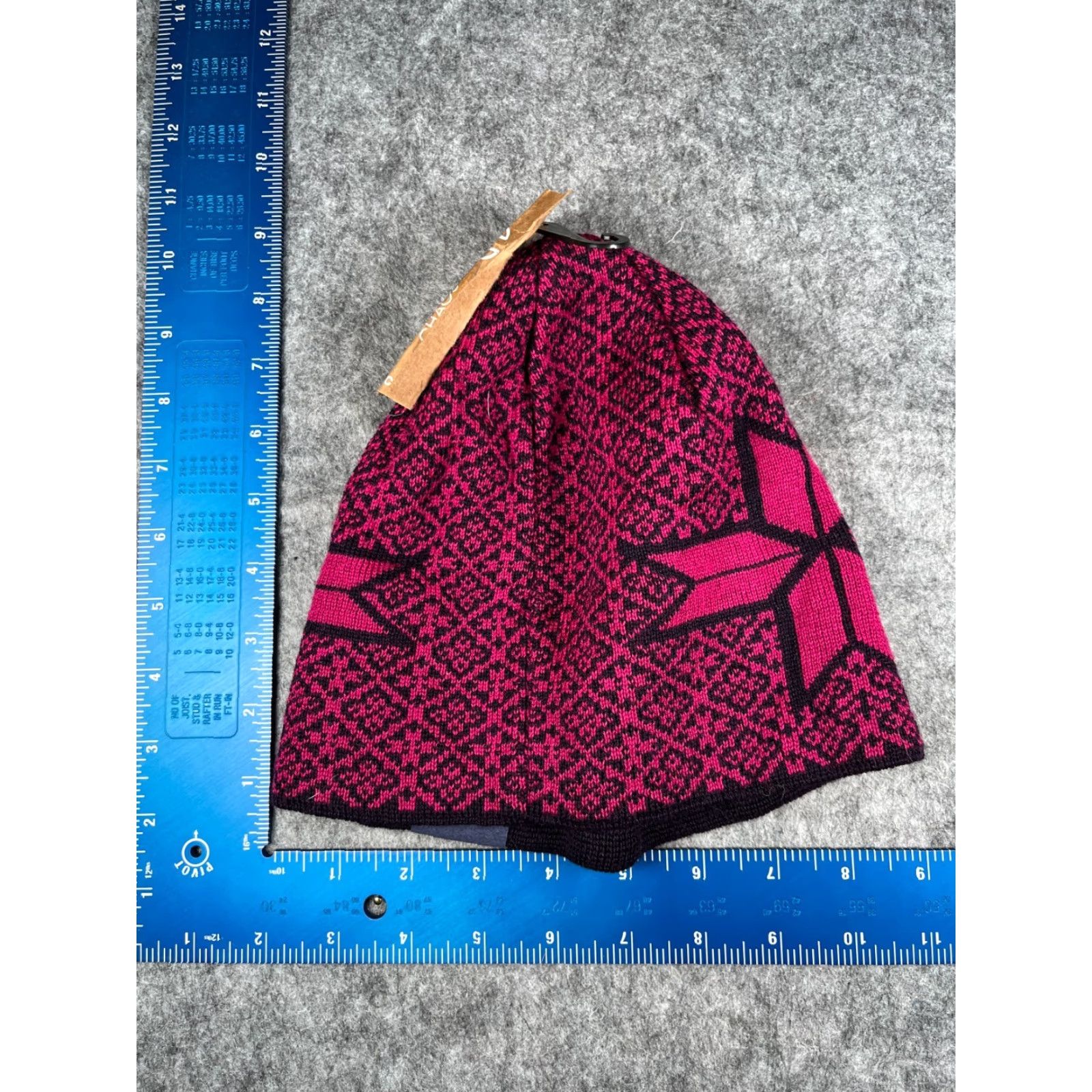 Vintage Chaos Beanie Adult One Size Pink Fair Isle Knit Acrylic Wool Blend Ski Outdoor Mens Size ONE SIZE - 5 Thumbnail