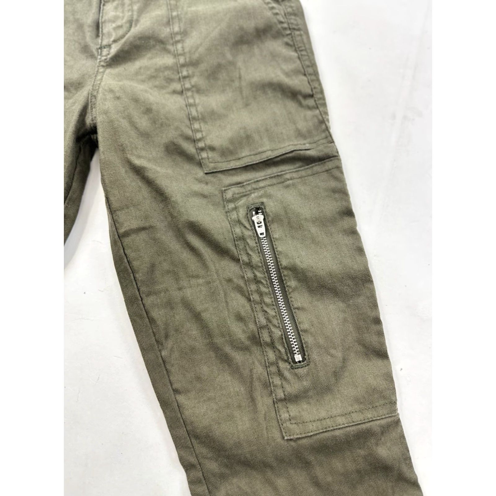 Vintage Level 99 Women’s 24 Green Linen Utility Pants Straight Ankle Casual Business Travel Women's Green Linen Utility Trouser Straight 24 Level 99 Size 42" / US 20 - 3 Thumbnail