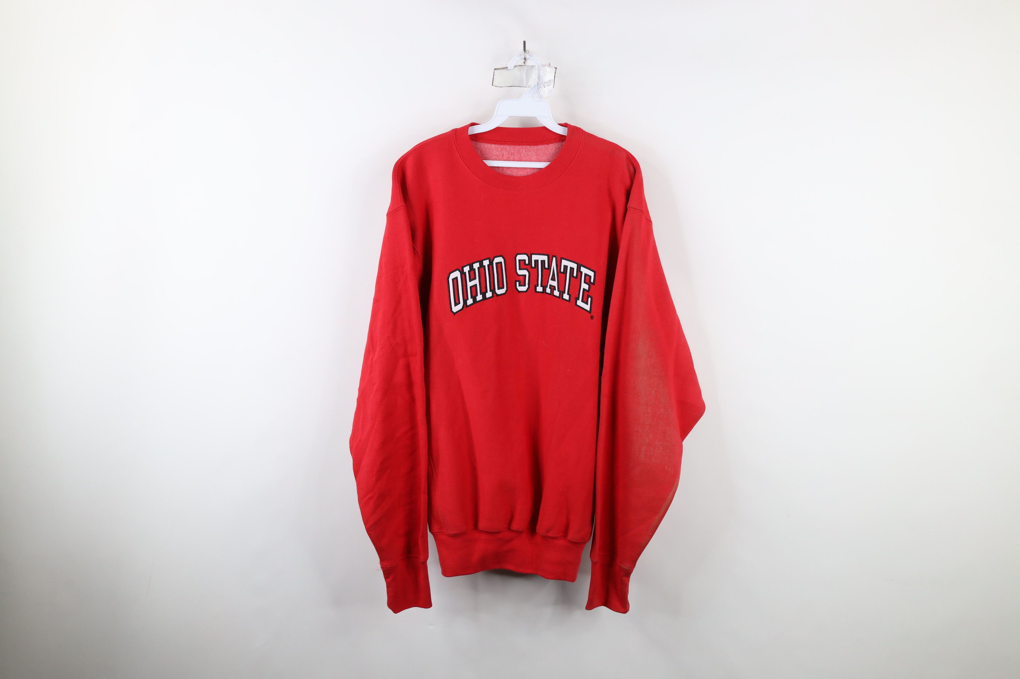 Vintage Vintage 90s Heavy Ohio State University Sweatshirt Red Size US S / EU 44-46 / 1 - 1 Thumbnail