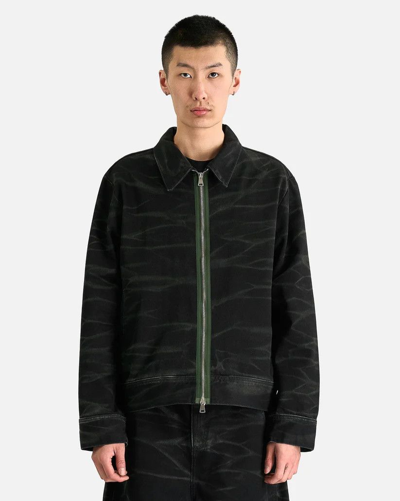 o1s1v1r1oon0825 Zebra Denim Jacket in Whased Black