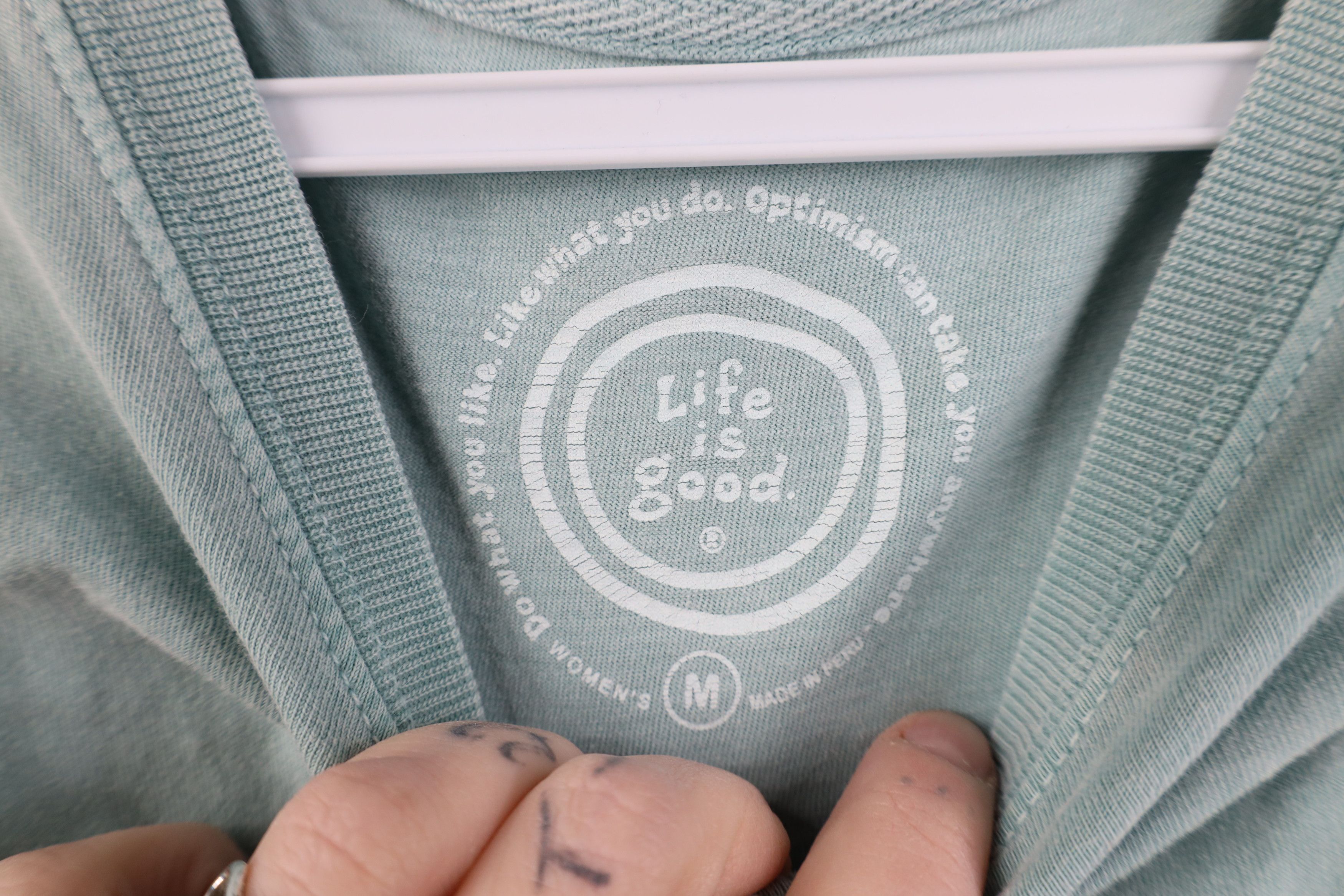 Life is Good Life Is Good Spell Out Cycling Bicycle T-Shirt Teal Cotton Size M / US 6-8 / IT 42-44 - 7 Thumbnail