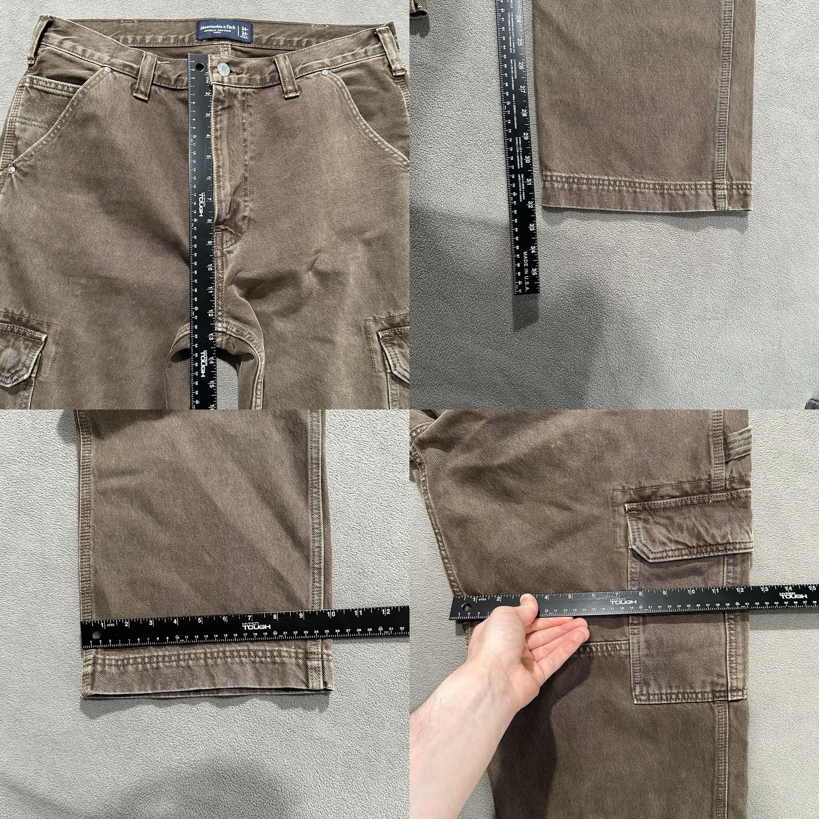 Abercrombie & Fitch Abercrombie & Fitch Jeans Men 34x34 Brown Baggy Carpenter 5-Pocket Denim Size US 34 / EU 50 - 9 Thumbnail
