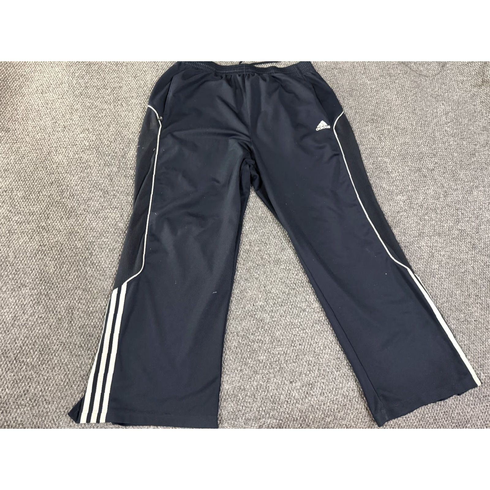 Adidas Adidas Track Pants Mens XL Blue Striped Athletic Training Soccer Pants Size US 36 / EU 52 - 2 Thumbnail