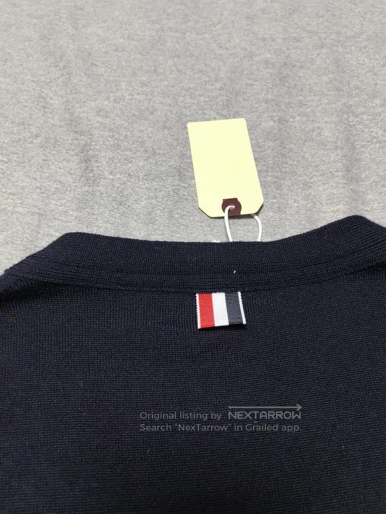 Thom Browne Thom Browne Navy Blue V-Neck Cardigan Size US XXL / EU 58 / 5 - 6 Thumbnail