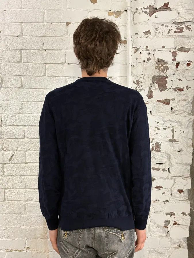 Emporio Armani AW2019 Emporio Armani Navy Camo Textured Sweater Size US M / EU 48-50 / 2 - 3 Thumbnail