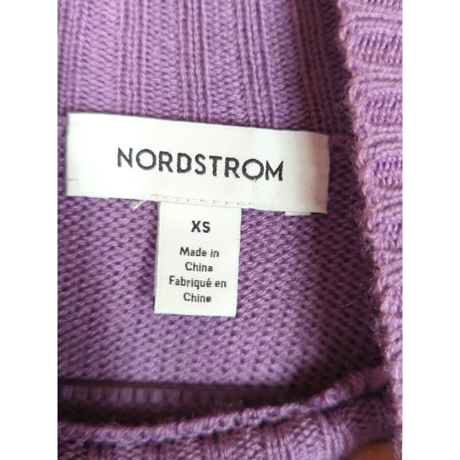 Nordstrom Nordstrom Wool Blend Funnel Neck Boxy Sweater XS Lavender/Purple Women Pullover Long Sleeve Cozy Winter Oversized Knit Pattern Solid) Size XS / US 0-2 / IT 36-38 - 5 Thumbnail