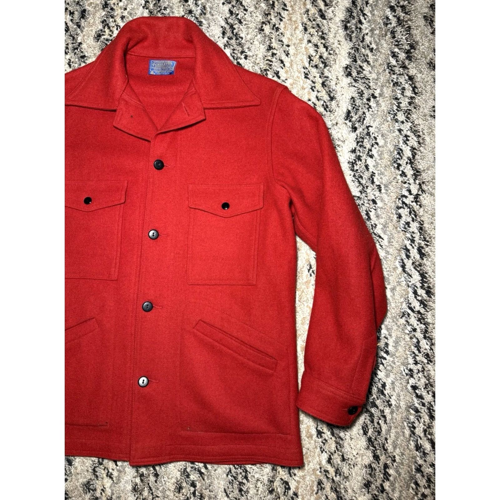 Pendleton VINTAGE Pendleton Mackinaw Hunting Mens Shirt Jacket Wool Red Medium Made In USA Size US M / EU 48-50 / 2 - 2 Thumbnail