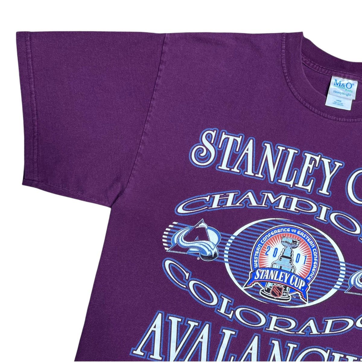 NHL Vtg 2001 NHL Colorado Avalanche Stanley Cup Champions Tee Size US L / EU 52-54 / 3 - 5 Thumbnail