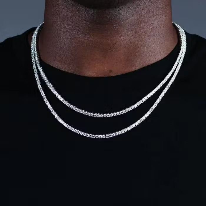 Jewelry Cubic Zirconia Tennis Chain Necklace Size ONE SIZE - 2 Thumbnail