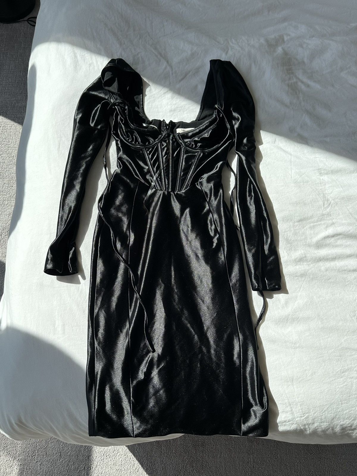 House of CB HOUSE OF CB BLACK CORSET DRESS Size S / US 4 / IT 40 - 1 Thumbnail