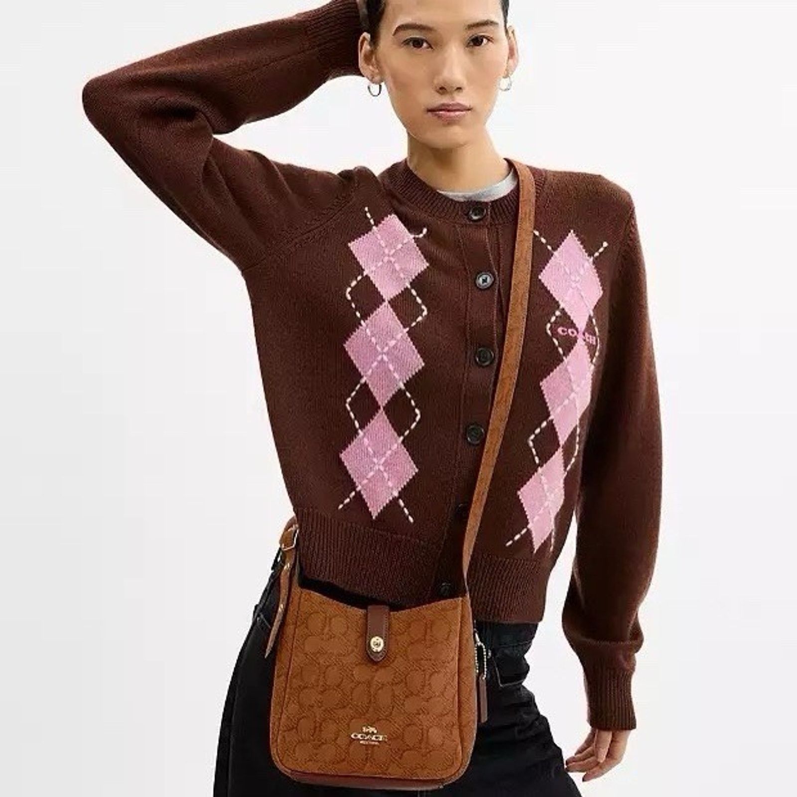 Coach NWT Coach Hadley Mini Crossbody Bag CCE16, suede/Im/Caramel Size ONE SIZE - 11 Thumbnail
