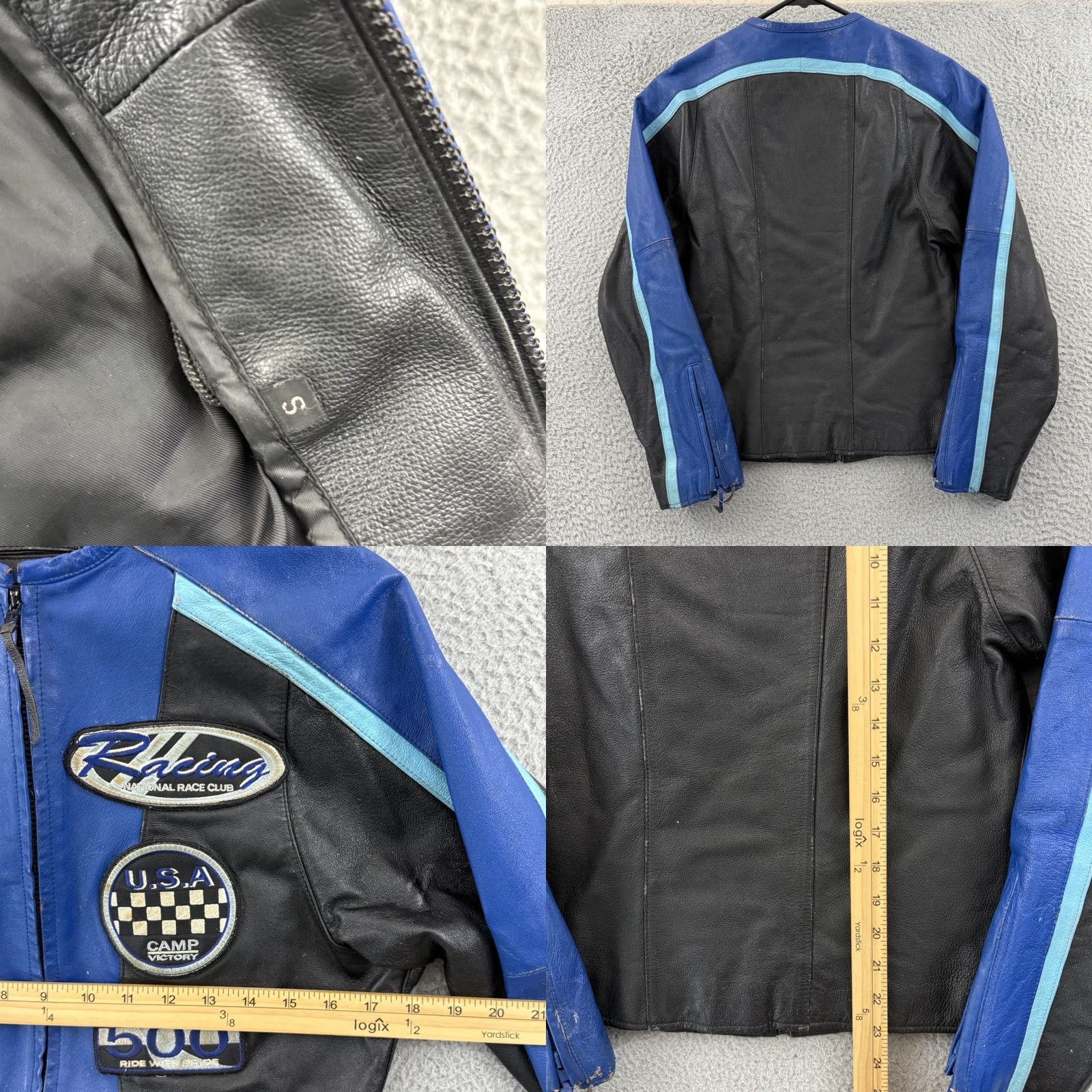 Vintage VINTAGE Vanson Leather Jacket Womens Small Black 90s Patch Biker Racing Motocycle Jacket Short Long Sleeve Womens Menus Size S / US 4 / IT 40 - 8 Thumbnail