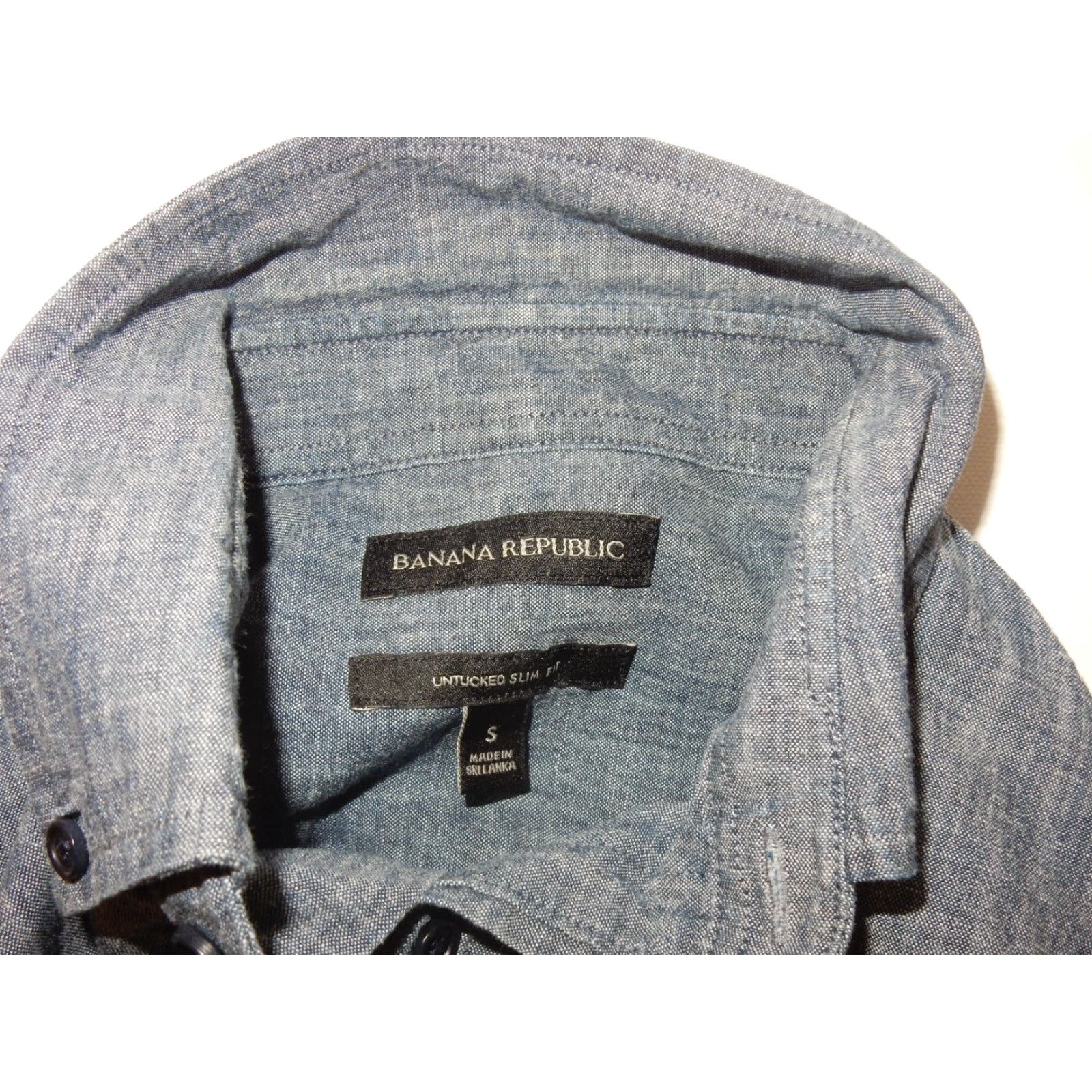 Banana Republic Banana Republic Shirt Button-Up Long Sleeve Men S Slim Blue Cotton Denim? Size US S / EU 44-46 / 1 - 3 Thumbnail