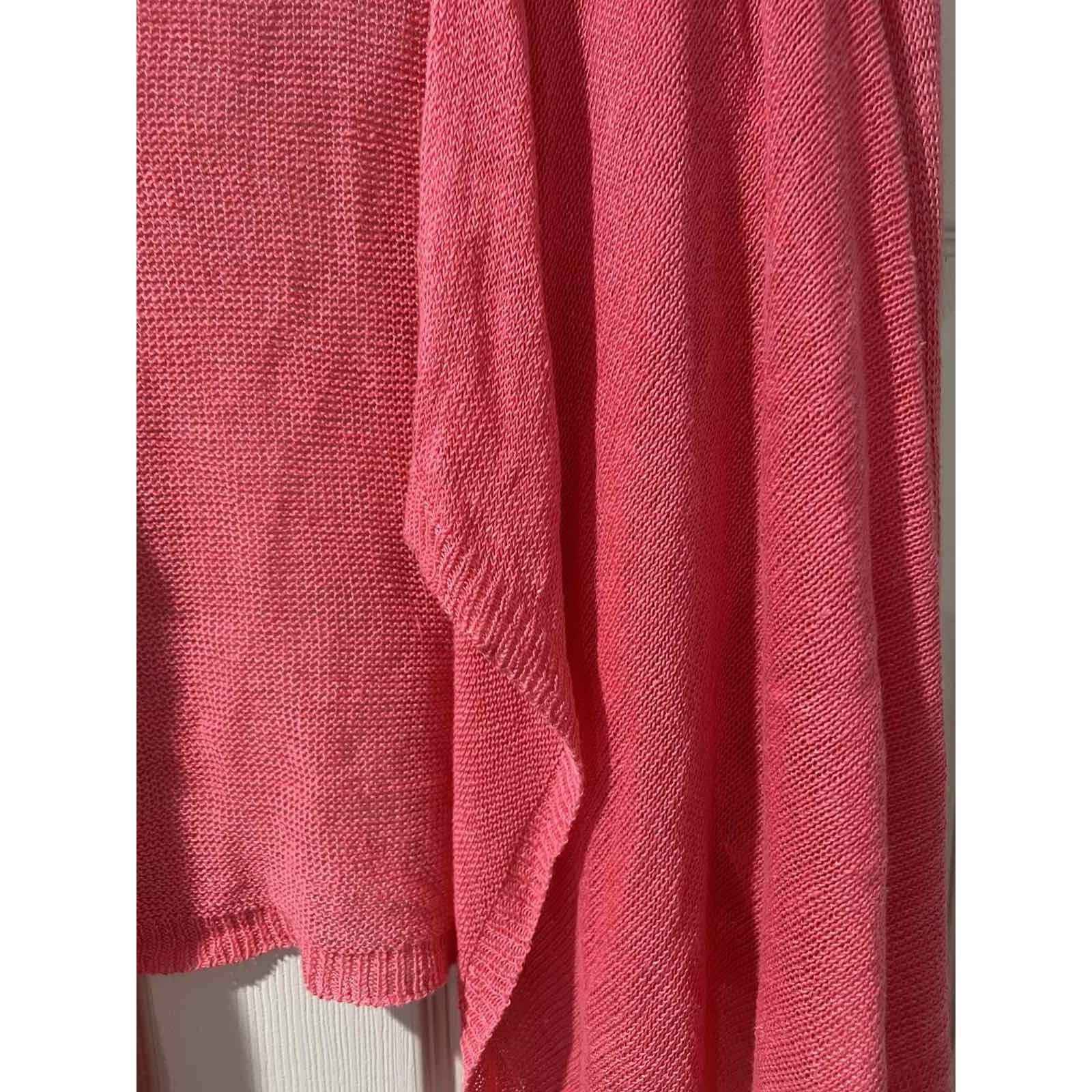 Eileen Fisher Eileen Fisher Organic Linen Cardigan Coral Size M A001378 Size M / US 6-8 / IT 42-44 - 3 Thumbnail