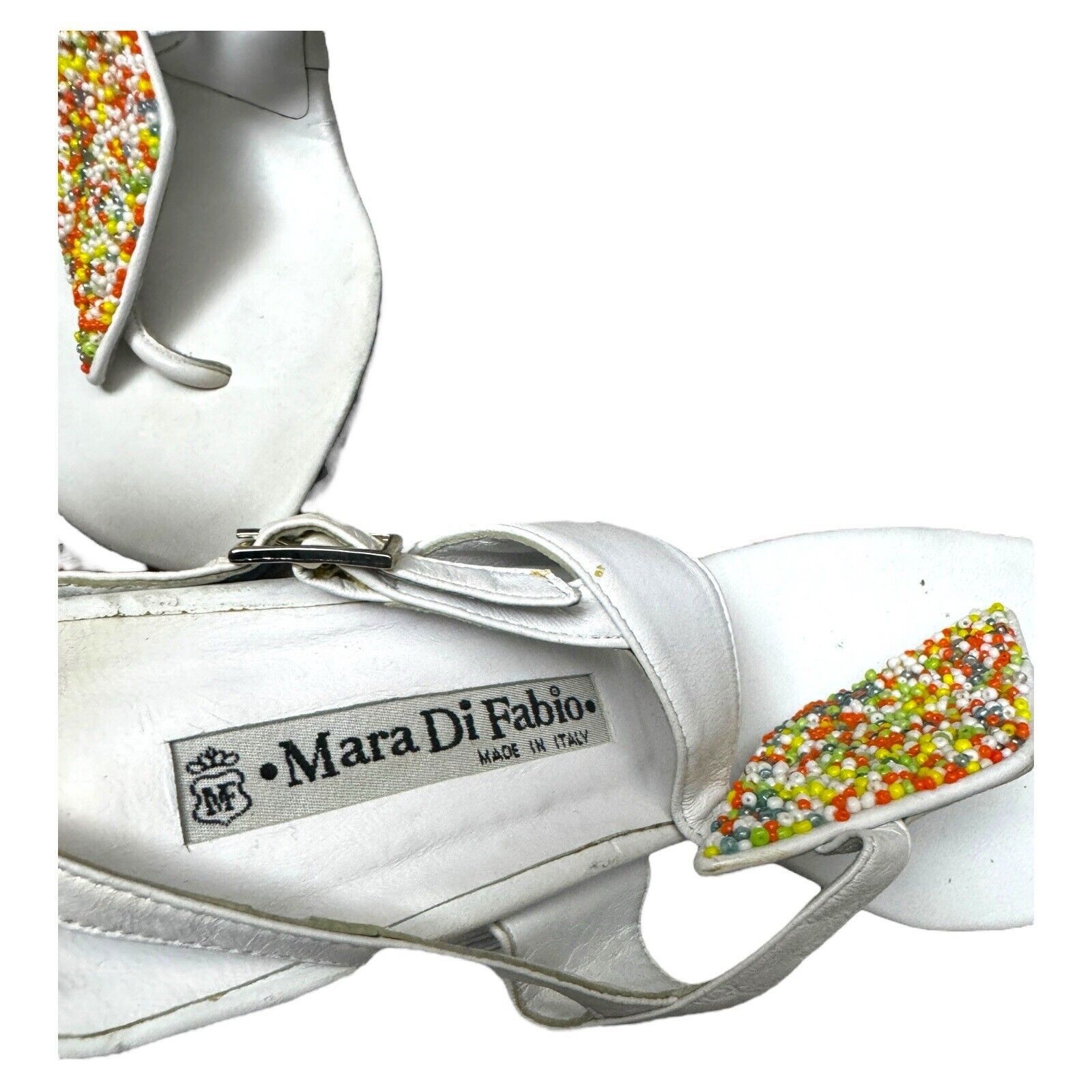 Designer MARA DI FABIO Italian Luxury Designer Beaded Heels Sandals Size US 6.5 / IT 36.5 - 3 Thumbnail
