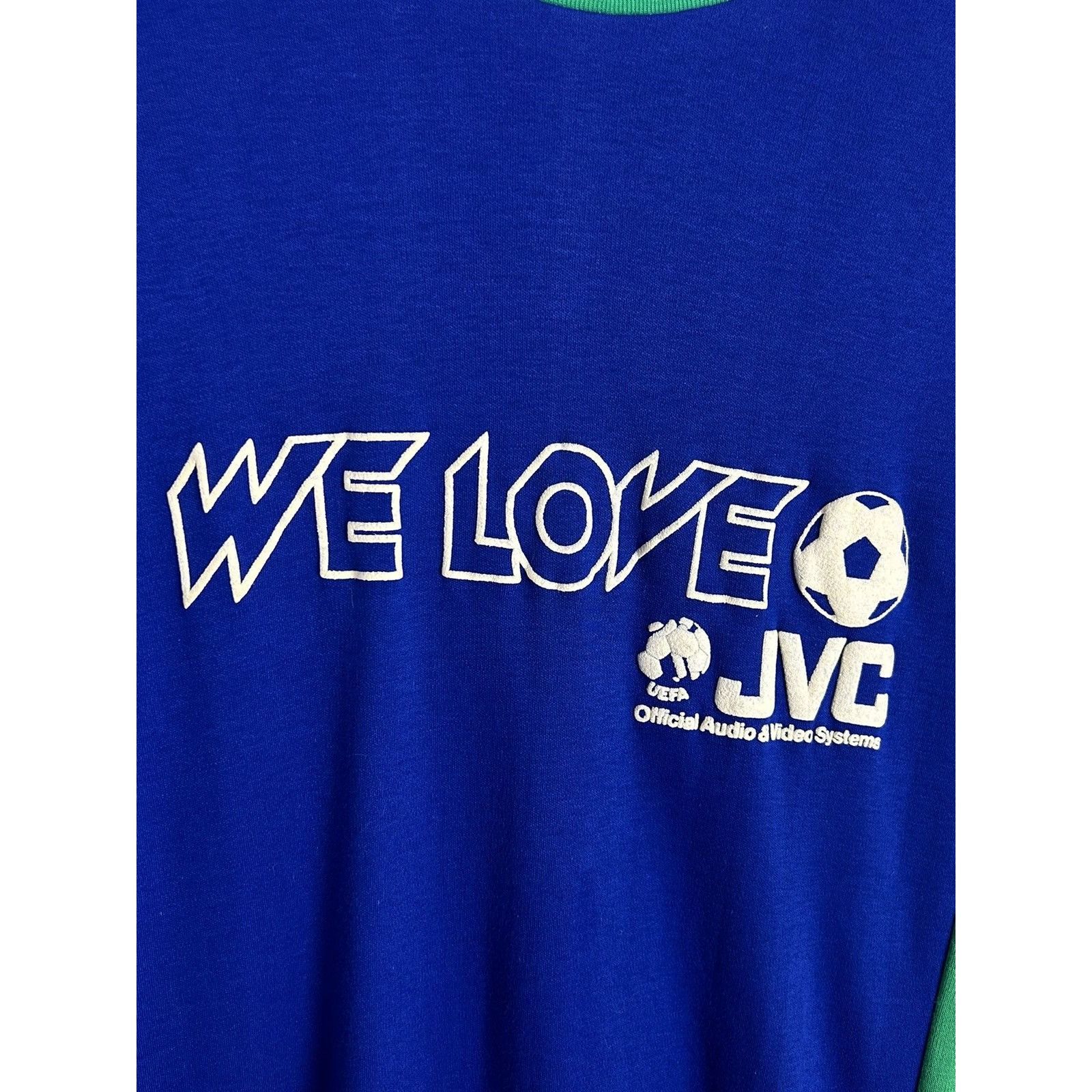 Vintage 90s Vintage We Love Football Uefa JVC Single Stitch T-Shirt Size US M / EU 48-50 / 2 - 2 Thumbnail