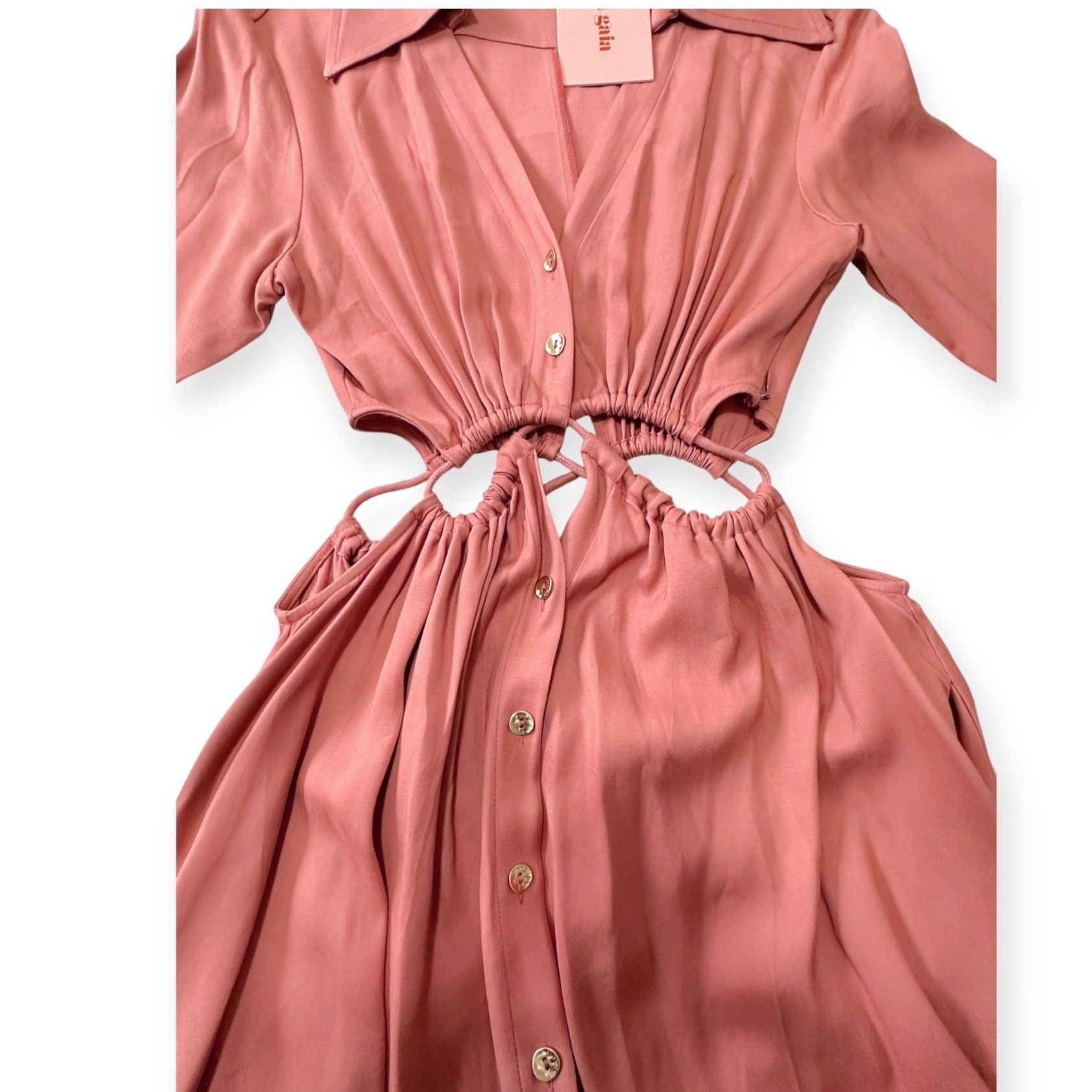 Cult Gaia Cult Gaia Lou button down, cut out dress, Color: Jaipur, Si Size S / US 4 / IT 40 - 6 Thumbnail