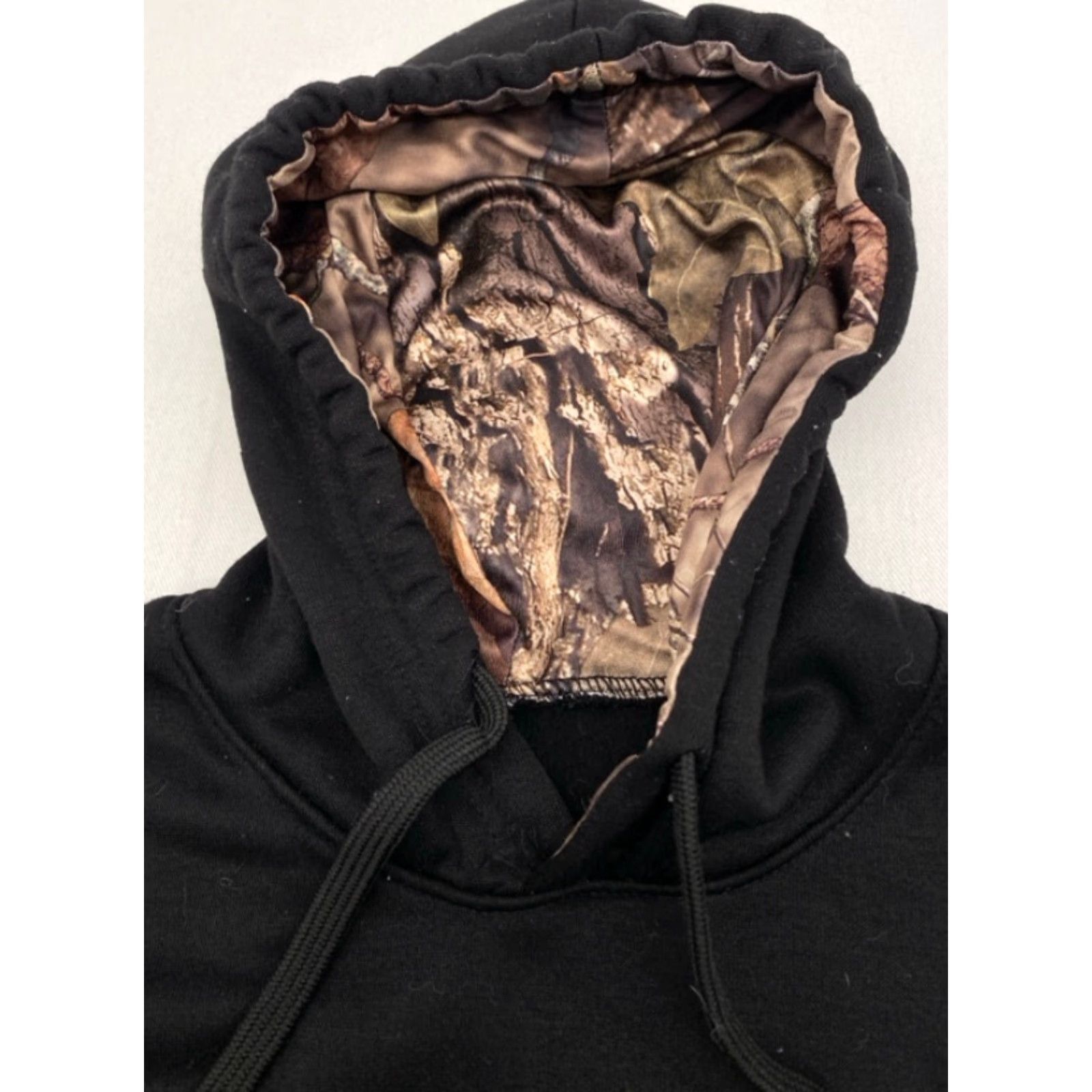 Vintage Mossy Oak Mens Large Hoodie Black USA Red White & Blue Flag Logo 3789 Size US L / EU 52-54 / 3 - 5 Thumbnail