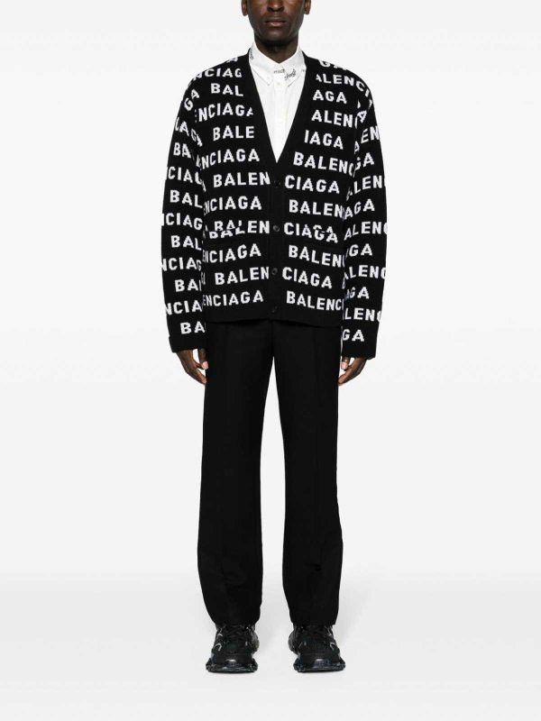 Balenciaga o1la1rc1a0226 All-Over Cardigan In Black/White Size US S / EU 44-46 / 1 - 4 Thumbnail