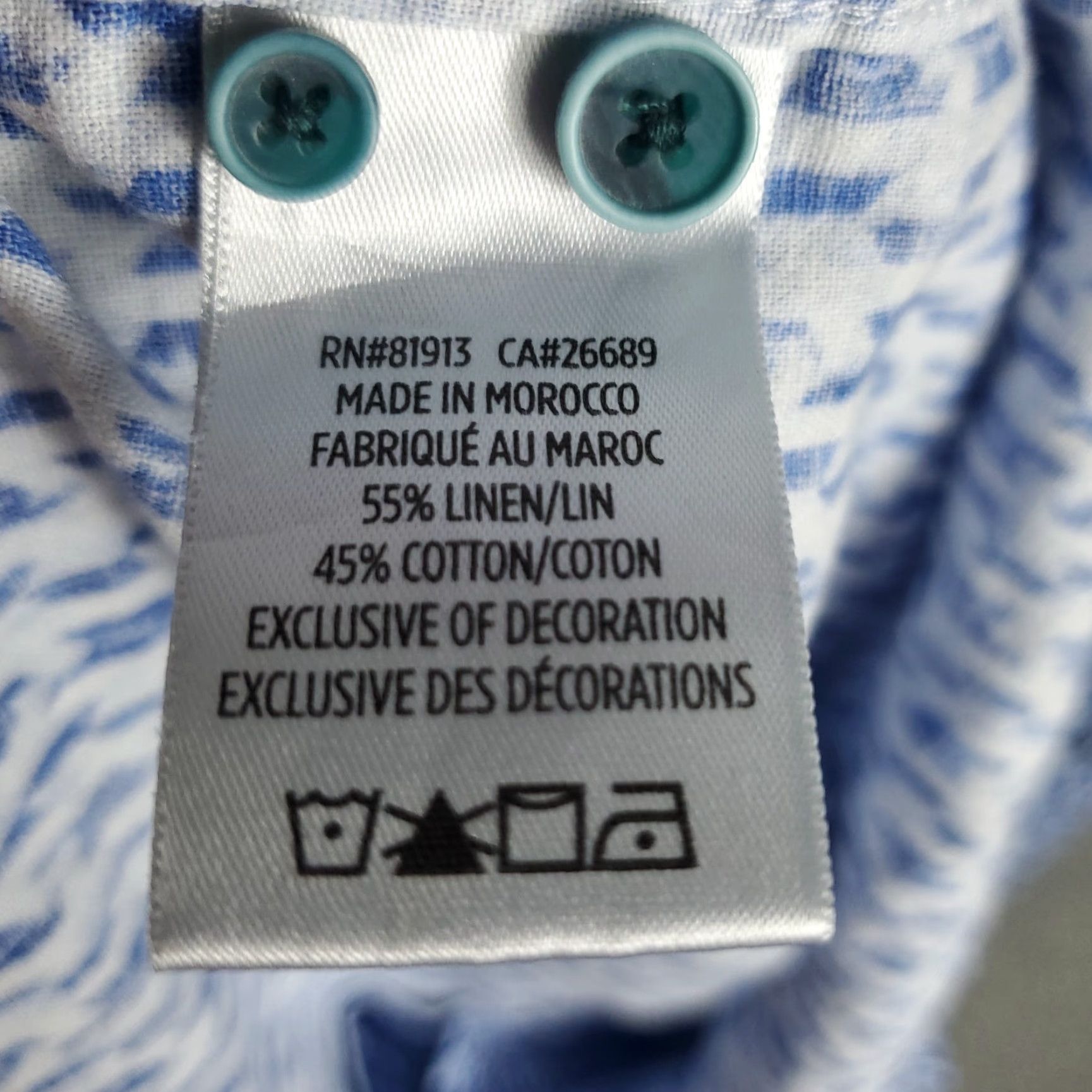Robert Graham Robert Graham Shirt Mens XL Blue Button-Up Long Sleeve Cotton Linen Geometric Pattern Classic Modern Preppy Vintage No Size US XL / EU 56 / 4 - 7 Thumbnail