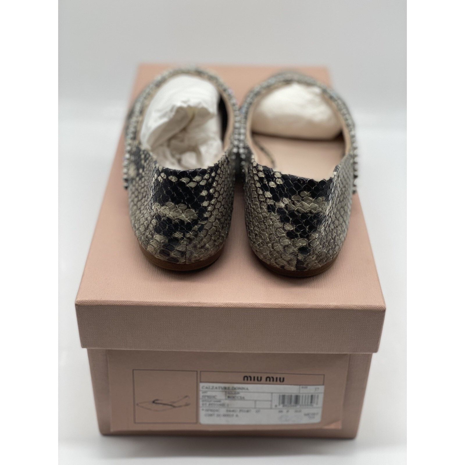 Miu Miu Miu Miu Python Print Flats sz. 37 eu Size US 7 / IT 37 - 4 Thumbnail