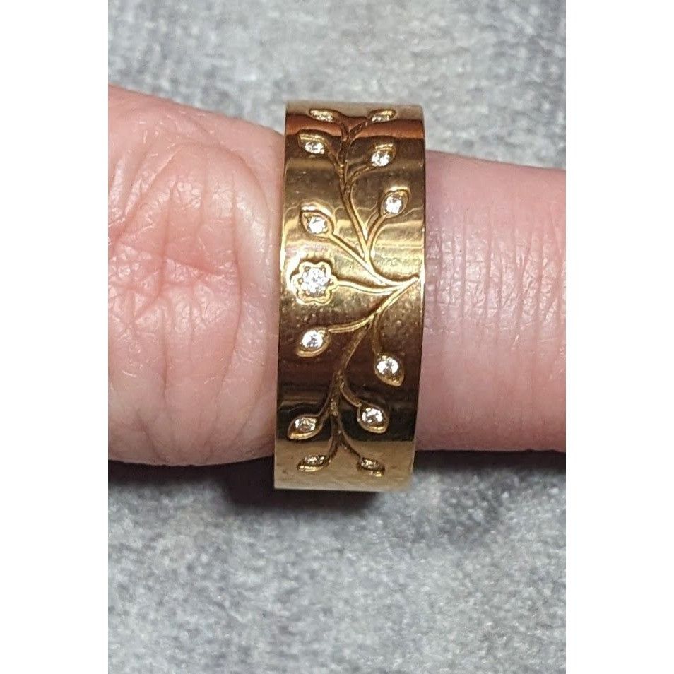 Other Whimsical Fairycore Steel Time Floral Ring Gold Plated Stain Size ONE SIZE - 11 Thumbnail